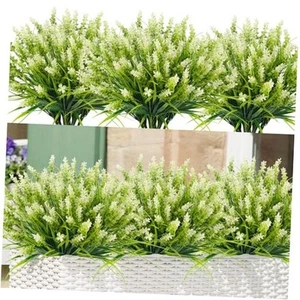 Artificial Plants for Outdoors, 10 Bundles Fake Monkey Grass with White Spring - Picture 1 of 7