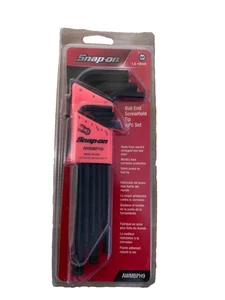 Snap-On 9 pc Metric (1.5–10) L-Shaped Ball Hex Wrench Set, AWMBPH9 - Picture 1 of 2