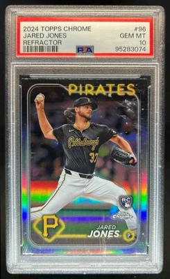 2024 Topps Chrome Jared Jones RC Refractor Rookie #96 Pirates PSA 10 - Image 1 of 2