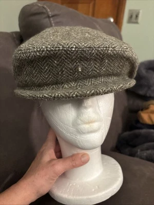 Boné Tweed Ivy Newsboy Flat Ascot Chapéu 7 -7 1/8 Melhor Headware 100% Lã Antigo EUA - Imagem 1 de 4