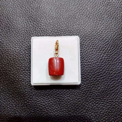 Red Coral Pendant Necklace-Vintage Natural Coral Pendant Gemstone Coral Pendant - Image 1 of 4