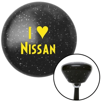 Yellow I <3 for NISSAN Black Retro Metal Flake Shift Knob w/ M16x1.5 Insert - Image 1 of 4