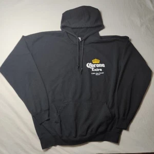 Corona Extra XL Hoodie Black Pullover Sweatshirt Beer Graphic Print - Picture 1 of 8