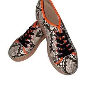 Mix No. 6.5 Women's Snakeskin Platform Sneakers Orange Accents wedge streetwear - Picture 1 of 9