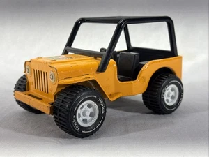 Vintage 1970s Tonka Bone Bruzzer Pressed Steel Jeep Orange Yellow Rollbar 6" - Picture 1 of 7