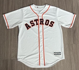Majestic Houston Astros Home White Jersey Mens M Blank Button Up Made In USA - Picture 1 of 7