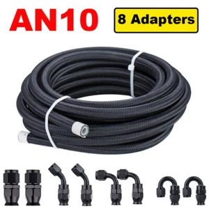 Kit de montaje de manguera de combustible negro 3,5 M AN10 manguera trenzada de acero inoxidable con extremos de manguera giratorios - Imagen 1 de 15