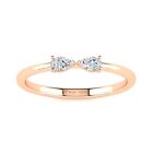 14Kt Rose Gold 0.21 Ct Lab-Grown Diamond Engagement Pear Ring For Women