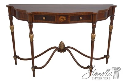 L67202:全新 ~ MAITLAND SMITH 镶嵌雕刻桃花心木控制台桌  — 第 1/4 张图片