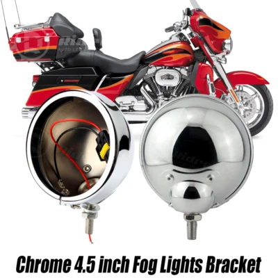 Cubo de lámpara de paso de luz antiniebla de 4,5" para Harley Electra Glide Road King EE. UU. Foto 1 de 4