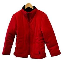 LIZ CLAIBORNE Red Down Filled Zip Up Short Winter Jacket Cost S - Picture 1 of 10