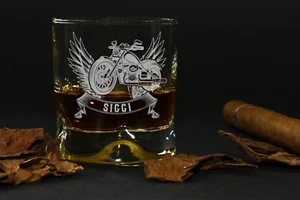 Whiskyglas Biker mit Name graviert personalisiert - Bourbon Wunschgravur - Bild 1 von 6