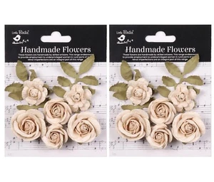 2 packs - Foina Paper Flowers - Ivory Pearl Little Birdie Flowers 8/pkg - Picture 1 of 1