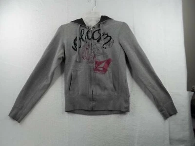 Volcom Full Zip Hoodie Jacket Teen Girls Size M Geometric Design  Gray  - Image 1 of 4