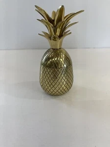 Vintage Solid Brass Pineapple Retro Box/Container - Mid-Century Modern - Picture 1 of 6