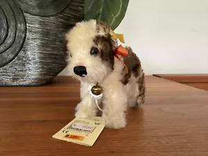 Steiff Hund Molly 1927 Knopf, Fahne 031458, Schild, historische Miniatur 16 cm - Bild 1 von 7
