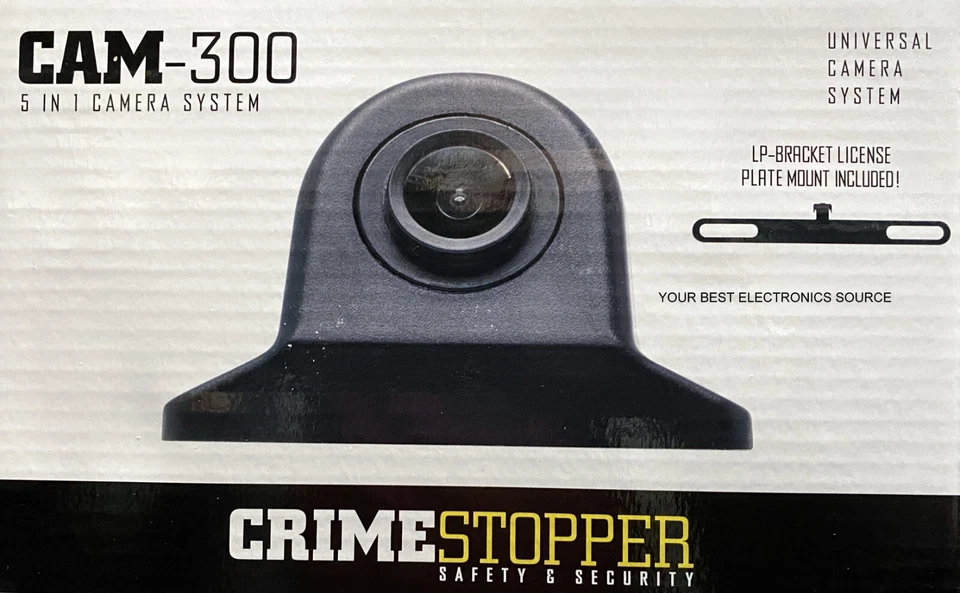 Crimestopper CAM300 Front/Rear Mount Five-In-One Vehicle Back-Up Camera
