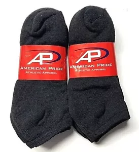 6/12 pares de calcetines deportivos/de trabajo negros lisos acolchados finos corte bajo talla 10-13 ee. uu. - Imagen 1 de 4