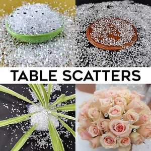 Confeti de diamantes transparentes con pedrería dispersos decoración de mesa de boda - Imagen 1 de 11