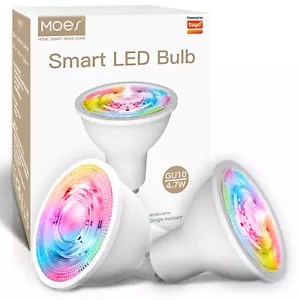 MOES ZigBee GU10 Smart LED Light Bulbs RGB Dimmable 2200-6500K Alexa Google APP - Picture 1 of 20