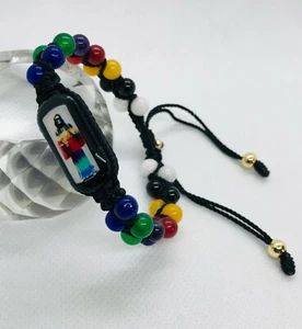 Pulsera Santa Muerte 7 potencias 7 potencias de piedras hecha de mano - Imagen 1 de 5