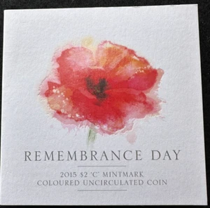 2015 $2 Remembrance Day "C" Mintmark RAM Carded Coin - Picture 1 of 8