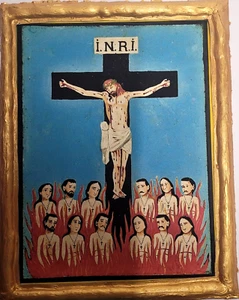 Crucifixion of Jesus Christ Ecclesiastical Roman Catholic Icon Plaque - Picture 1 of 6