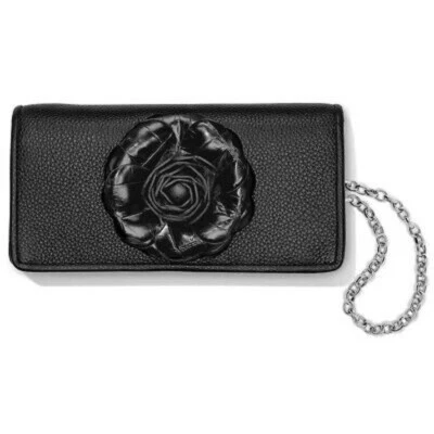 Cartera Brighton ROSIE ROCKMORE Cuero Negro Rosa Bandolera $235 Nueva con Etiquetas Foto 1 de 4