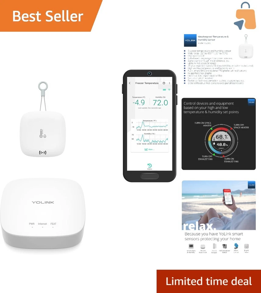 Remote Monitoring Outdoor Sensor - 1000' Range, SMS & Email Alerts, Hub Included - Image 1 of 4