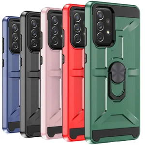 For Samsung Galaxy A52 5G/4G Case Shockproof Hybrid Rubber Ring Stand Cover - Picture 1 of 15