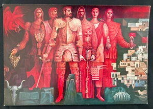 Jorge Gonzalez Camarena, Trilogia de Coahuila (~1980s) Vtg Postcard RARE - Picture 1 of 2