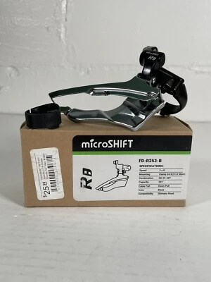 microSHIFT R8 Front Derailleur 7/8-Speed Triple, 50/39/30T, 31.8/34.9 Band Clamp - Image 1 of 4