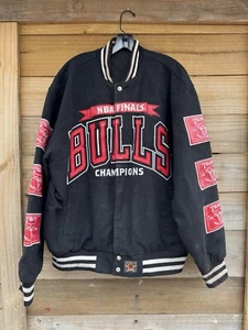 Vintage Rare Chicago Bulls NBA Championships Jacket Large Reversible *READ DES** - Picture 1 of 24