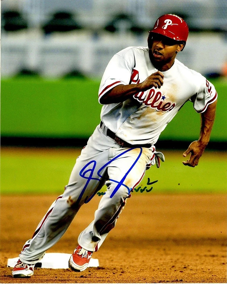 Foto autografiada de 8x10 de Ben Revere de los Filis de Filadelfia - Certificado de autenticidad Foto 1 de 1
