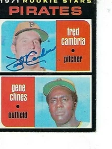 FRED CAMBRIA FIRMADO 1971 TOPPS #27 - PITTSBURGH PIRATAS - Imagen 1 de 1