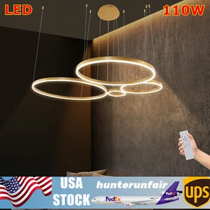 Hanging Ceiling Lamp Pendant Light Modern Fashion Dimmable Light Circular 110W - Picture 1 of 12