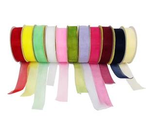 Nastro Organza Lucente 25mm 50mt Bomboniere Addobbi Cerimonie - Picture 1 of 13