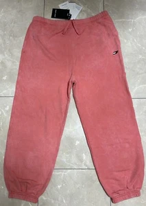 Tommy Hilfiger SMALL Relaxed Linen Joggers Women’s Coral Cuffed Logo Comfort - Picture 1 of 16