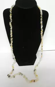 Natural Rutilated Quartz Necklace Chip 34" 6.8mm Natural Gemstone Jewelry #813 - Picture 1 of 3