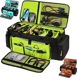 Dj Cable Bag-24 Large Dj Cable File Bag-Dj Cabel Organizer Case-Travel Gig Bag-D - Picture 1 of 7