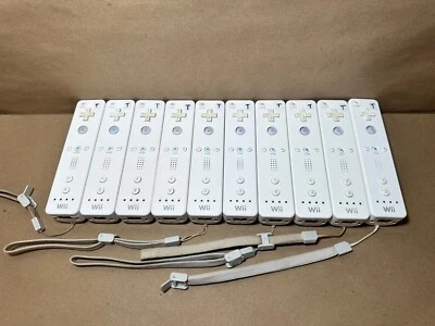 Lot of 10 Official OEM Nintendo Wii Remote White w/ Battery Cover | Tested - Image 1 of 2