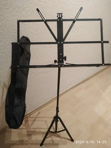 Notenständer, schwarz, gebraucht aber wie neu, Höhe: 100 cm - Bild 1 von 3