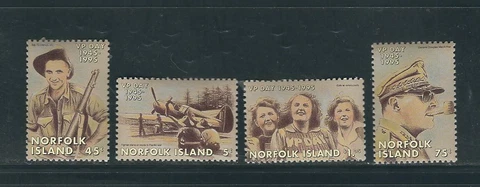 Norfolk Island SC # 587-590 Victory in The Pacific MNH .Complete set Cover