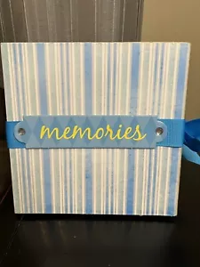 Handmade, Stripped “Memories” Brag Book Scrapbook Mini Photo Album / Gift Idea - Picture 1 of 5