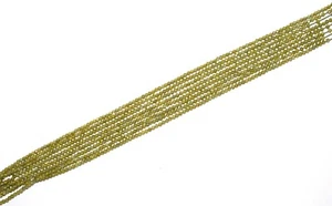 Green Zircon Gemstone 3 mm Round Faceted Beads 12.5" Loose Strand GBV-338 - Picture 1 of 6