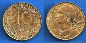 France 10 Centimes 1997 Free Shipping Worldwide Francs Frcs Frc Cent Cents Ppal - Picture 1 of 3