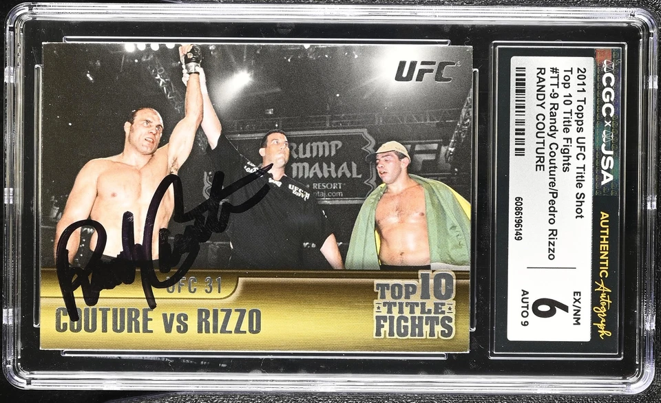 2011 Topps UFC Title Shot #TT-9 Randy Couture JSA AUTO 9 - CGC 6 - Image 1 of 2