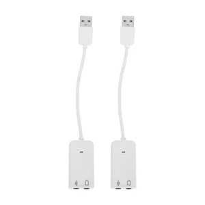 2pcs Ordinateur Portable USB Son Ordinateur Portable Son Externe Audio Adaptateur Durable Carte Son - Photo 1/12