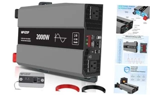 2000W Reiner Sinus Wechselrichter, Auto Wechselrichter 12V auf 120V AC Wandler für - Bild 1 von 7