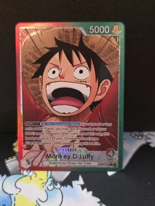 One Piece CCG Op13-001 ENGLISH Monkey D. Luffy Leader Alt Art Red Green - Picture 1 of 2